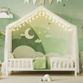thumbnail image 2 of Noble house Montessori Floor Bed with Canopy, Twin Bed Frame for Kids,White, 2 of 10