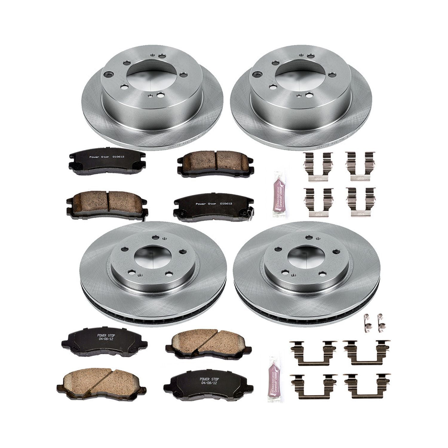 Power Stop Front and Rear Stock Replacement Brake Pad and Rotor Kit KOE1683