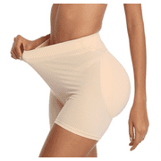 BIMEI 2PS Sponge Butt Lifter Padded Panties Womens Short Shapewear Hip Enhanced Underwear Tummy Control,Beige,3XL