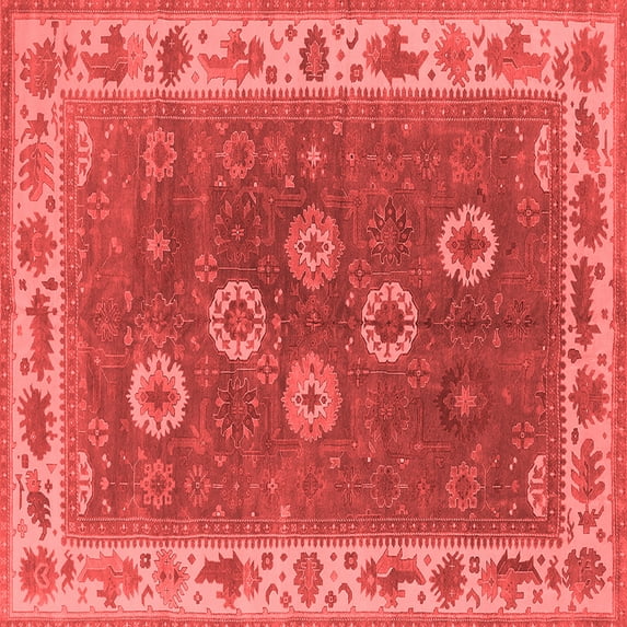 Ahgly Company Indoor Square Oriental Red Traditional Area Rugs, 5' Square