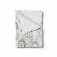 thumbnail image 2 of Cartoon Soft Flannel Fleece Throw Blanket, Sleepy Cat Colorful Hats Night Time Night Animals, Cozy Plush for Indoor and Outdoor Use, 50" x 60", Pale Yellow Baby Blue, by Ambesonne, 2 of 6
