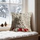 thumbnail image 1 of Funda de cojín navideña de lino | Funda de cojín para sofá de 45 x 45 cm | Estampado 3D de Papá Noel, reno, muñeco de nieve y árbol | Decoración en rojo, blanco y dorado, 1 of 5