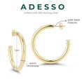 thumbnail image 4 of Adesso Milano Jewelry Sterling Silver 4mm Thick Chunky Tube Hoop Earrings for Women, 1.5" Diameter, Gold, 4 of 8