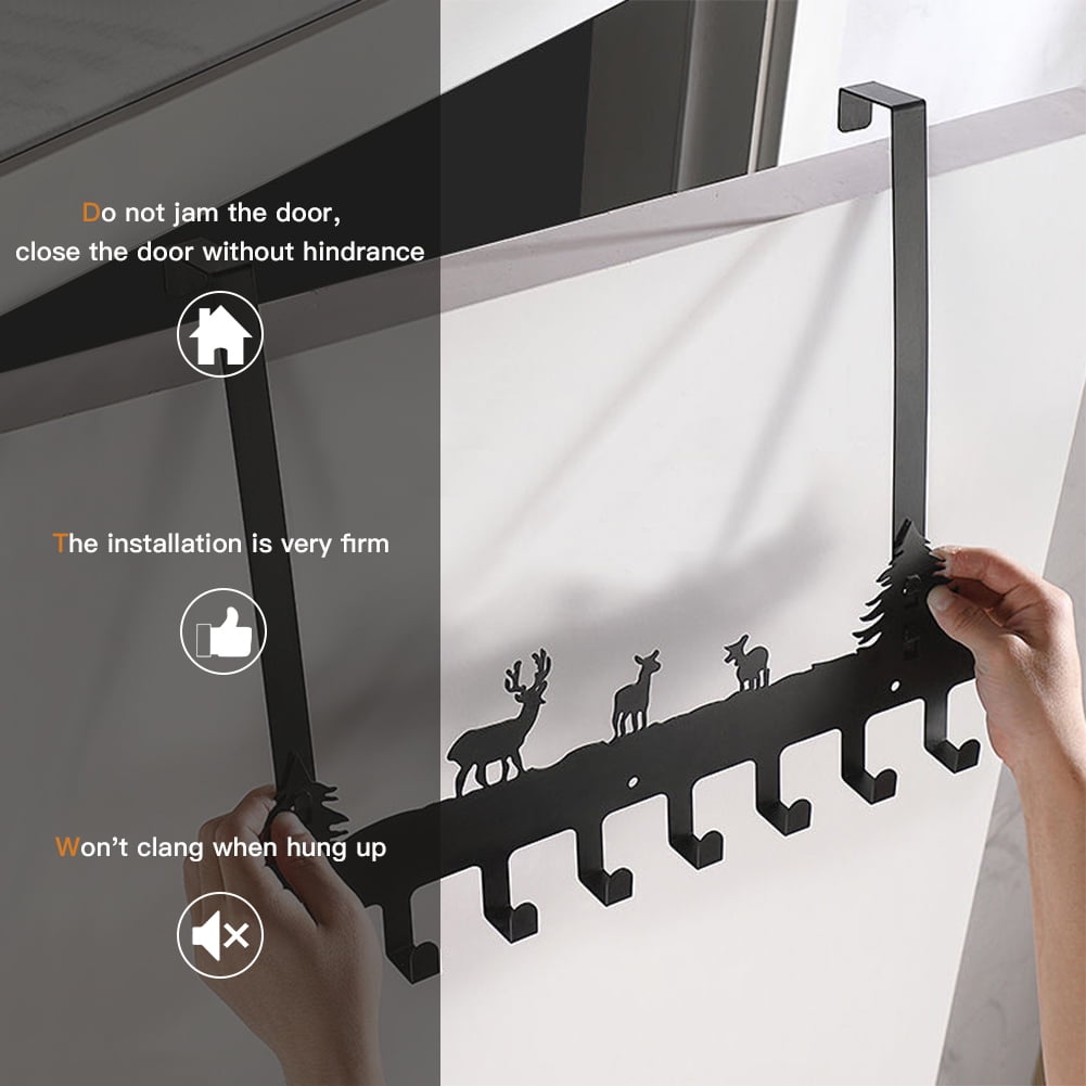 Kepooman Over The Door Hooks 8 Pack Over The Door Towel Hanger for Coat Hangers Sturdy Stainless Steel Hooks for Hanging Coats, Black Kepooman Over The Door Hooks 8 Pack Over The Door Towel Hanger for Coat Hangers Sturdy Stainless Steel Hooks for Hanging Coats, Black