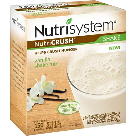 Nutrisystem NutriCrush Vanilla Shake Mix, 1.4 Oz, 5 Ct