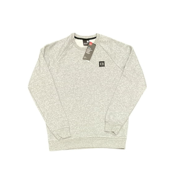 Under Armour Men's Cold Gear Rival Fleece Crew Neck Athletic Sweatshirt (Light Grey Heather, XL)