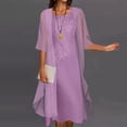 thumbnail image 2 of Vestido Casual de Encaje Con Cuello Redondo Y Mangas Para Mujer Conjunto de Dos Piezas de Gasa Sólida Odeerbi ODB-6, 2 of 9