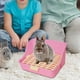 thumbnail image 1 of Caja de arena para conejos, inodoro para mascotas, bandeja de limpieza desmontable portátil, entrenamiento para ir al baño, rincón para cobayas, , rosa, 1 of 8