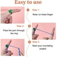 thumbnail image 4 of 6Pcs 2 Styles Crochet Tension Ring for DIY Finger 0.7 Inch Adjustable Crochet Yarn Tension Ring for DIY Crocheting Handmade Tension Companion Ring for DIY Women Crocheters Knitters-Blue Yellow Green, 4 of 6