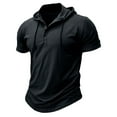 thumbnail image 4 of Aofany Mens Short Sleeve Hoodies Tops Solid Hooded T Shirt Gym Workout Pullover Athletic Shirts, 4 of 7