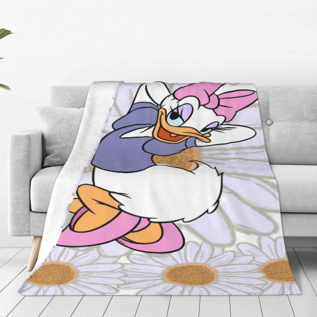Manta Daisy Duck ligera y acogedora para sofá cama, de franela súper suave, de microfibra, para viajes, para todas las estaciones, para adultos y niños, 80 x 60 pulgadas