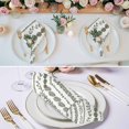thumbnail image 3 of Cloth Napkins Set of 4 - 20x20 Inches, Dark Sage Green Botanical Washable Reusable Table Napkins, Summer Botanical Leaf Vertical Stripes Soft & Absortbent Dining Napkin for Party Wedding Hotel, 3 of 9