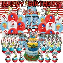 Seuss Birthday Party Supplies Balloons Paper Plates Decoration Cake Topper Decor Tableware Banner Backdrop