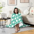 thumbnail image 4 of Wearable Blanket,LightGreen Cartoon Dinosaurs Silhouettes Pattern Hooded Wearable Flannel Blanket for Adults & Teens,Winter Poncho Shawl Wrap Cape Cozy Anti-Pill,50"x60", 4 of 5