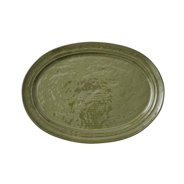 Better Homes & Gardens Artisan Green Stoneware Serving Platter photo 1