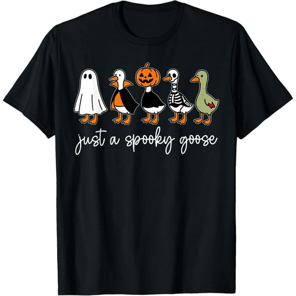 Just A Spooky Goose Halloween Silly Goose Funny Halloween T-Shirt Shirts