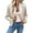 Khaki, variant on Duoif Womens Jacket Ladies' Pure Color Stitching Thin Fashionable Outerwear Slim Fitting Casual Jacket Top Jackets for Women Beige L