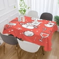 thumbnail image 3 of WOBOGO Christmas Element Square Tablecloth 60×60in Polyester Fabric Tablecloth Washable Dust Resistant Wrinkle Resistant, 3 of 9