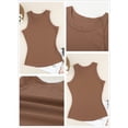 thumbnail image 5 of Anbech Women Basic Cami Tank Tops Summer Solid Color Sleeveless Shirt Round Neck Tight Racerback Tee, 5 of 8