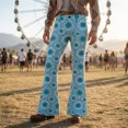 thumbnail image 2 of CONZONE Mens 70S Disco Flared Pants Vintage Hippie Pants for Men Trendy Funny Graphic Bell Bottoms, 2 of 4