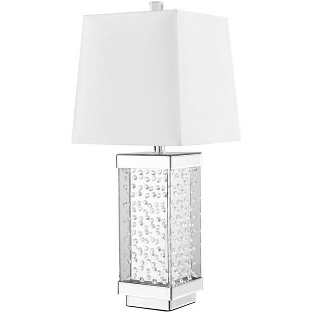 Elegant Decor ML9309 Stunning Contemporary Style Clear Table Lamp, Silver