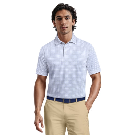 Ben Hogan Men's & Big Men's Performance Shibori Geo Short Sleeve Polo Shirt, up to 5XL