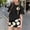 Black, variant on 2 Piece Girls Short Sleeve Tee and Shorts Set Summer Crewneck Tee Shirts with Stretch Soft Elastic Waist Shorts Purple Size 4-5 Years