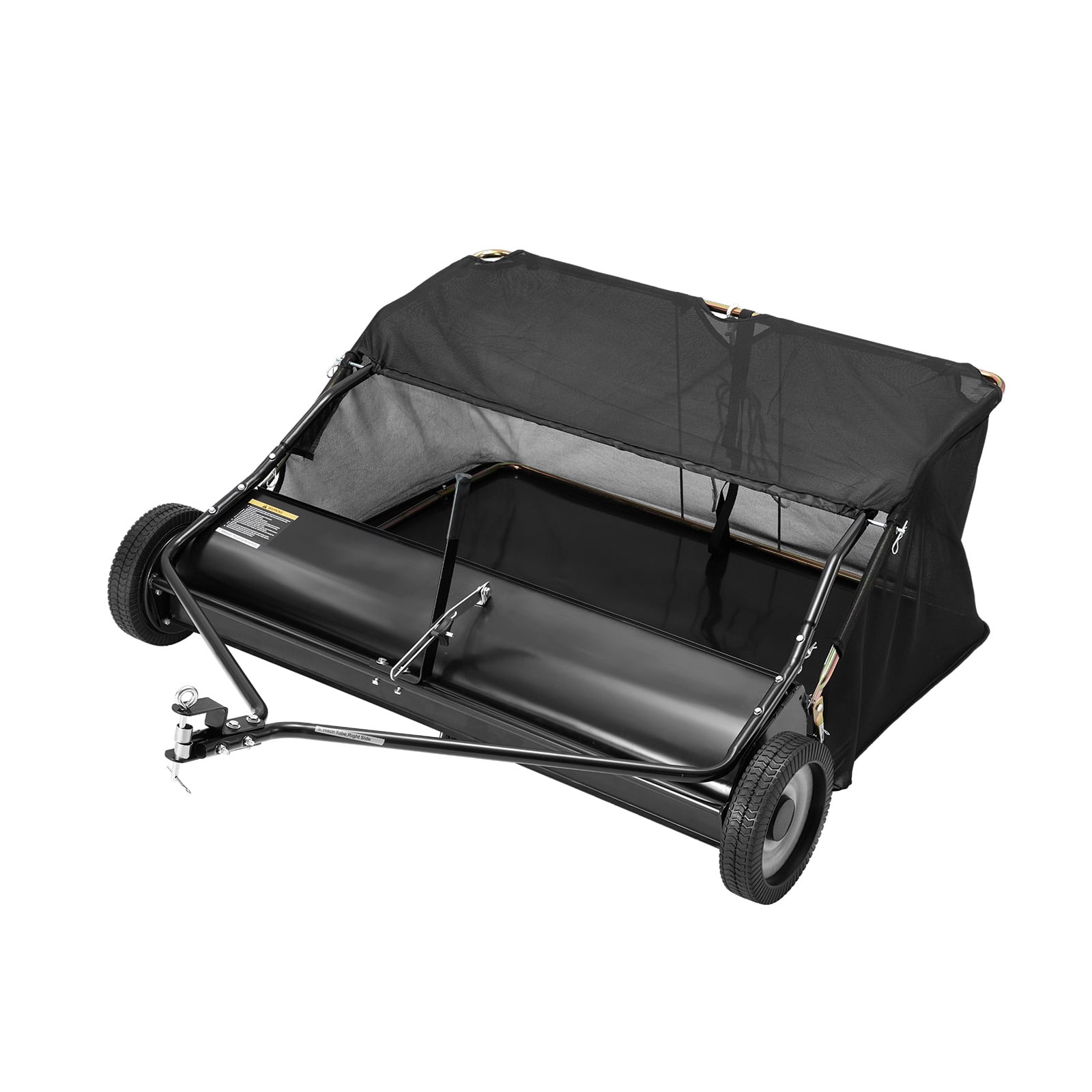 JFHID 42-Inch Tow-Behind Lawn Sweeper with14 Cu.Ft Large Hopper Pull Behind Grass & Leaf Collector for Yard