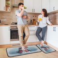 thumbnail image 6 of 2-Piece Kitchen Rugs Set Non-Slip Mats Carpet Floor for Kitchen, Bathroom (19.7"x27.6" & 19.7"x47.2") Watercolor-style Snowman Pattern, 6 of 7