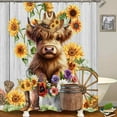 thumbnail image 3 of 4PCS Funny Highland Cow Shower Curtain Sets Vintage Sunflower Botanical Get Naked Cattle Bull Country Farm Animal Rustic Farmhouse Bathroom Decor Non-slip Bath Mat Toilet Rug, Eucalyptus Leaves, 3 of 7