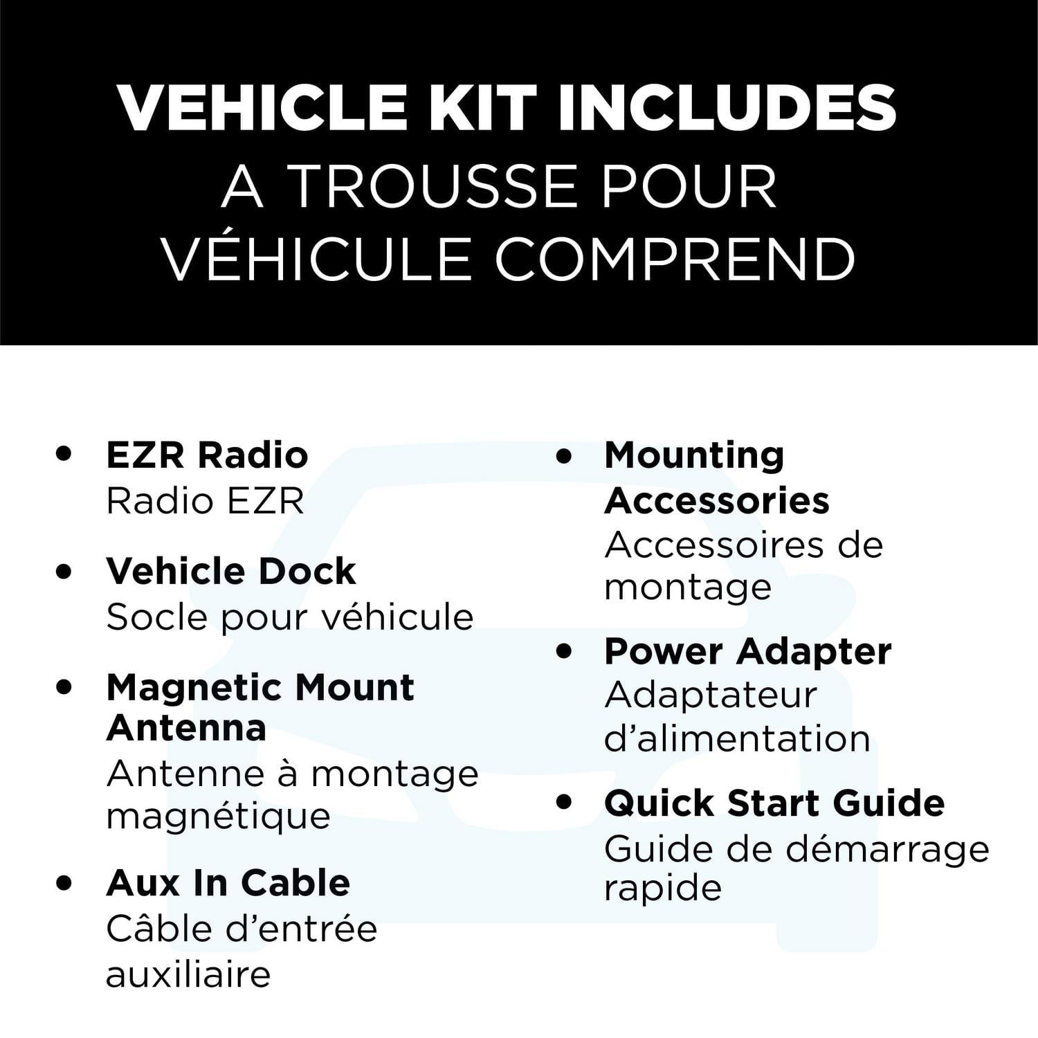 SiriusXM Onyx EZR Radio satellite avec kit véhicule + adaptateur FM direct