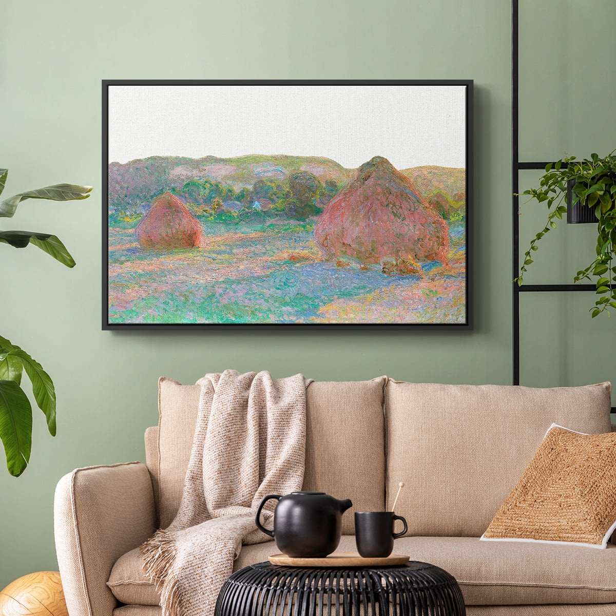 Vintage Landscape-CLIII By Wexford Home Framed in Black Wood Gallery Wrapped Canvas 25 in. x 37 in.