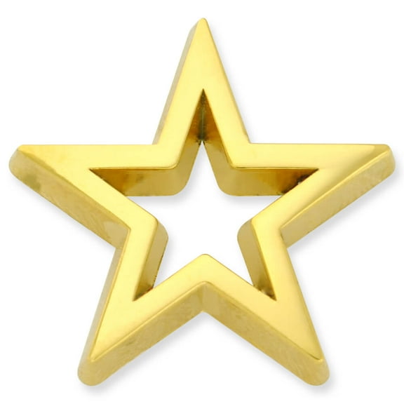 Gold Plated 3-D Star Cut-Out Lapel Pin