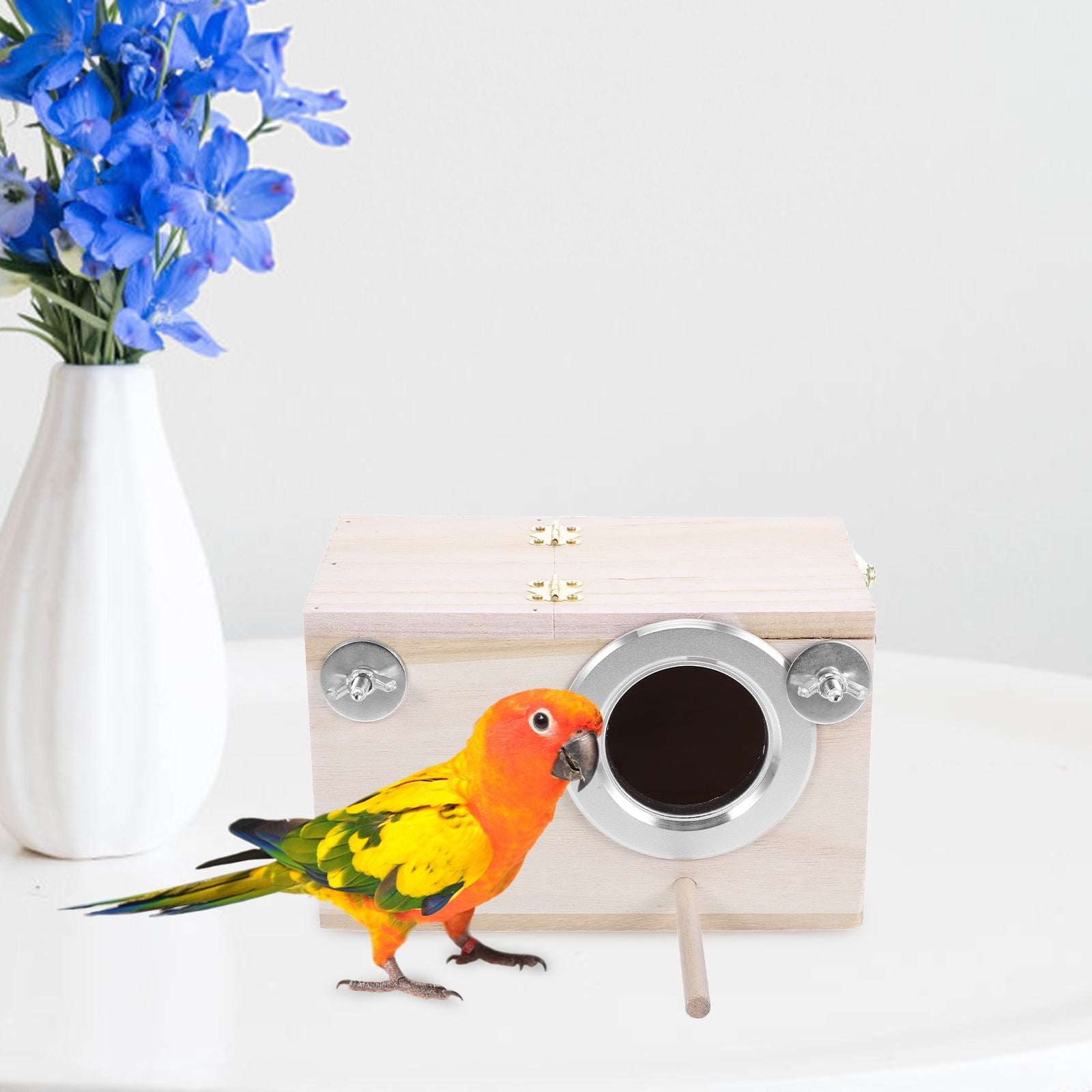 Luxshiny Spacious Wood Bird Breeding Box for Budgerigar Cockatiel Finch and Parrot Housing