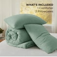 thumbnail image 6 of U by Bedsure 3 Pieces Queen Comforter Bedding Set, Sage Green Comforter Set for All Seasons, 1 Lightweight Prewashed Comforter and 2 Pillowcases, Queen, Sage Green, 6 of 6