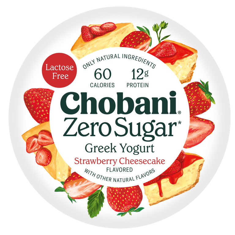 Chobani Zero Sugar Non-Fat Greek Yogurt Strawberry Cheesecake 5.3