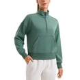 thumbnail image 1 of Sudadera CRZ YOGA SoftAura Half Zip para Mujer Verde Bosque Oscuro, 1 of 5