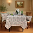 thumbnail image 2 of Verolix Floral Tablecloth 60 x 60 Inch Square, Blue White Pattern Table Cover, Waterproof Washable Wrinkle Resistant Polyester Fabric for Dining Kitchen Indoor Outdoor Use, 2 of 5