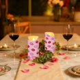 thumbnail image 6 of Iauyy Flameless Candles Battery Operated LED Pillar Candles with Remote and Timer, Lipstick Mark Pattern Set of 2 （S), 6 of 8