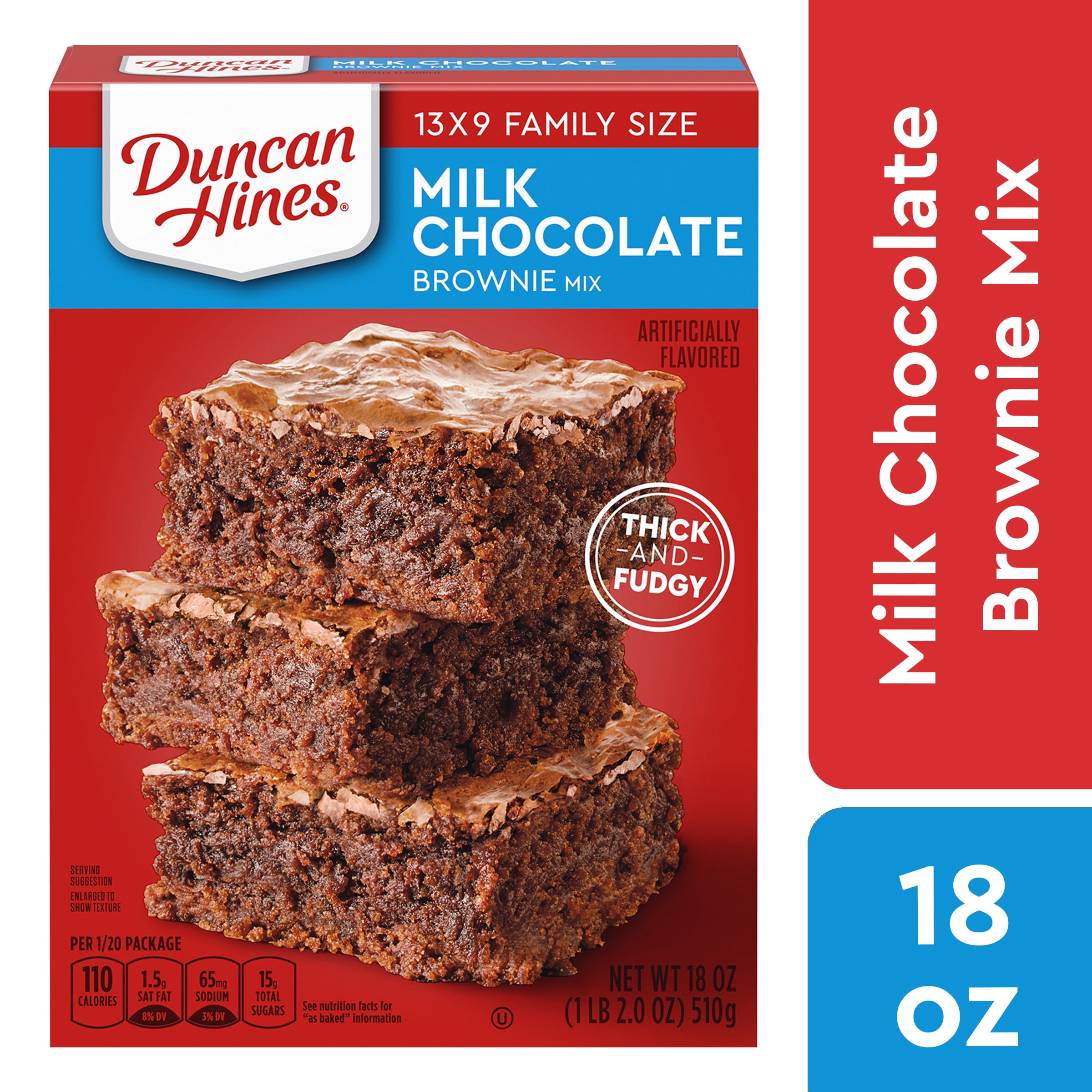 Ongedaan maken Aktentas kern Duncan Hines Chewy Fudge Chocolate Brownie Mix, Family Size, 18.3 Oz Box -  Walmart.com
