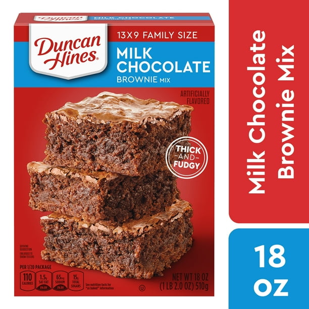 Duncan Hines Milk Chocolate Brownie Mix, Family Size, 18 Oz