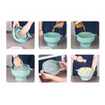 thumbnail image 4 of Foldable Silicone Popcorn Bucket, Heat Resistant and Food Grade Material Easy to Store Cyan Portable Plastic Popcorn Container for Kitchen, 4 of 7