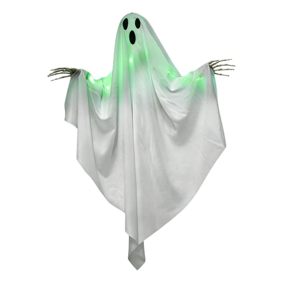 Aurorax Halloween Decorations Outdoor,Hanging Ghost Decor 2.3ft Green LED Light-Up Spooky Ghost Hanging Decoration Early Halloween Ghost Ornaments for Tree Front Porch Yard