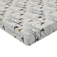 thumbnail image 4 of Ambesonne Forest Fitted Sheet, Earthy Colors Deer Trees Art, King Size, Brown Eggshell and Pale Grey, 4 of 5