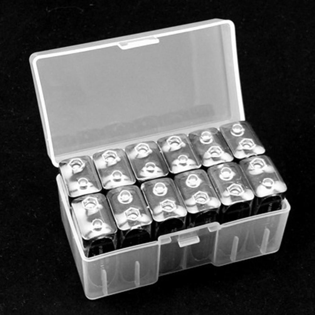 Transparent Battery Storage Case Holder Organizer Box for 12pcs 9012 9V