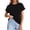 Black #123, variant on WULMLEO Women's Casual Cotton T-Shirt Rolled Cuff Short Sleeve Tops Lightweight Summer Top for Beach Trips Errands Yellow M