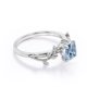 thumbnail image 3 of JeenMata Anillo de Compromiso con Diseño Único de Infinito de Piedra Lunar y Moissanita de Corte Redondo de 1,5 Quilates en Oro Blanco de 18 K sobre Plata, 3 of 6