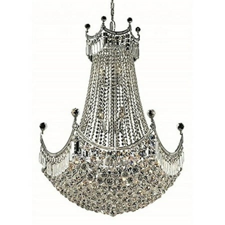 

8949 Corona Collection Chandelier D:30in H:40in Lt:24 Chrome Finish (Royal Cut Crystals)