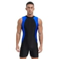 thumbnail image 1 of Moggemol Mens Sleeveless One piece Swimsuit Front Zipper Rash Guard Bathing Suit for Summer Beach Pool Party Royal Blue XL, 1 of 4
