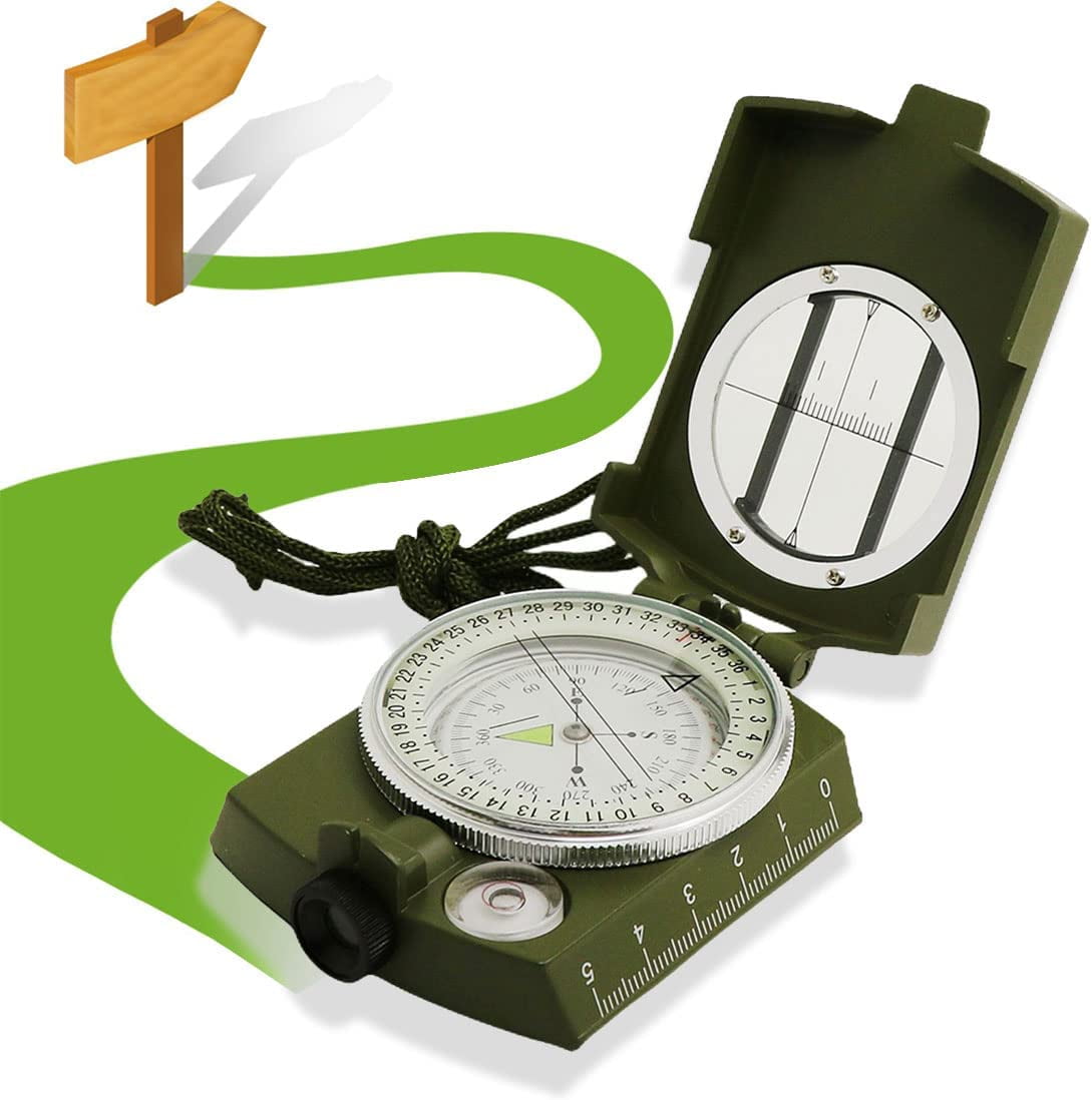 Military Compass, Army Compass Waterproof Lensatic Compass Prismatic